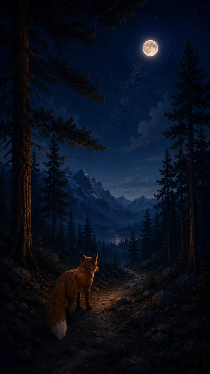 Fox Tale scene: Through the pines
